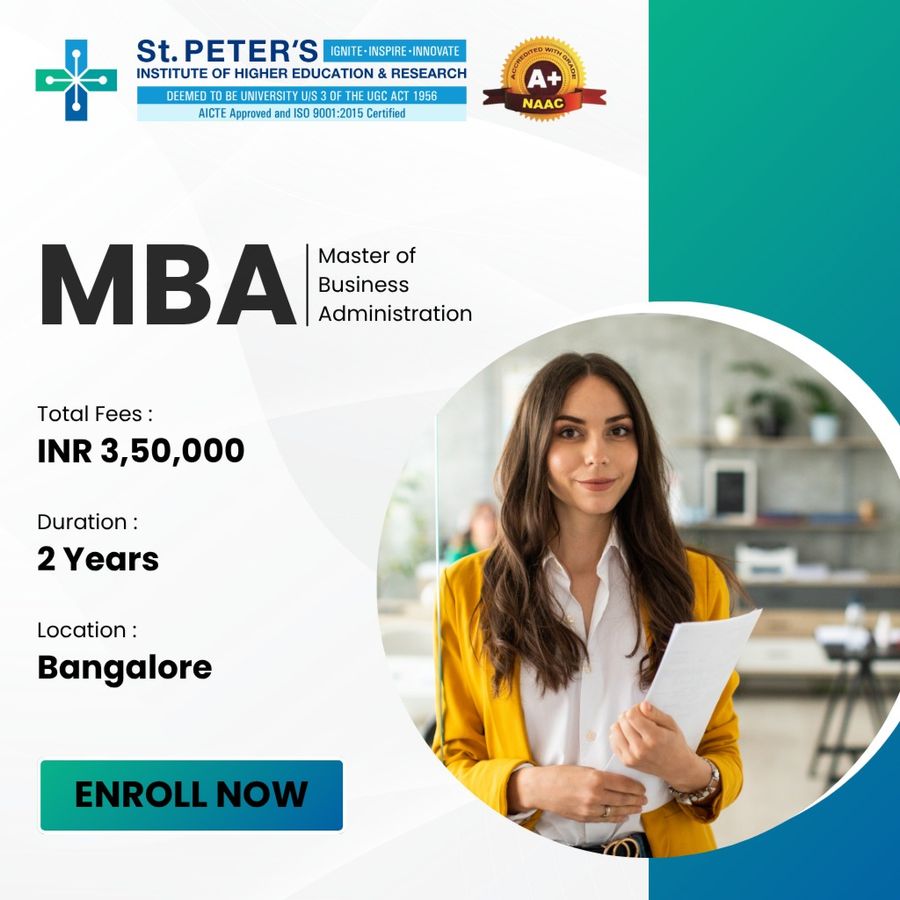 MBA at St Peter's Institute of Higher Education and Research, Bengaluru/Bangalore