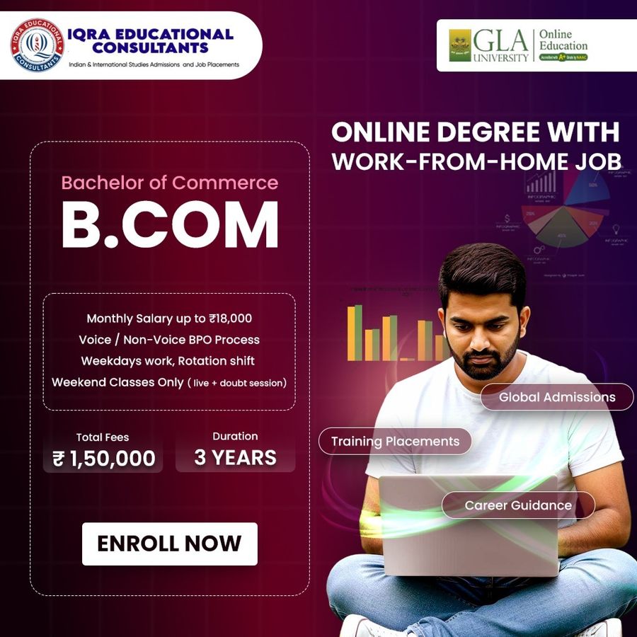 B.Com (Online) at Iqra Educational Consultants, Bengaluru/Bangalore