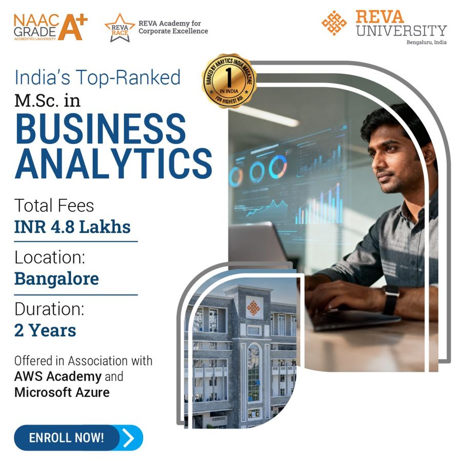 M.Sc. in Business Analytics at REVA Academy for Corporate Excellence (RACE), Bengaluru/Bangalore