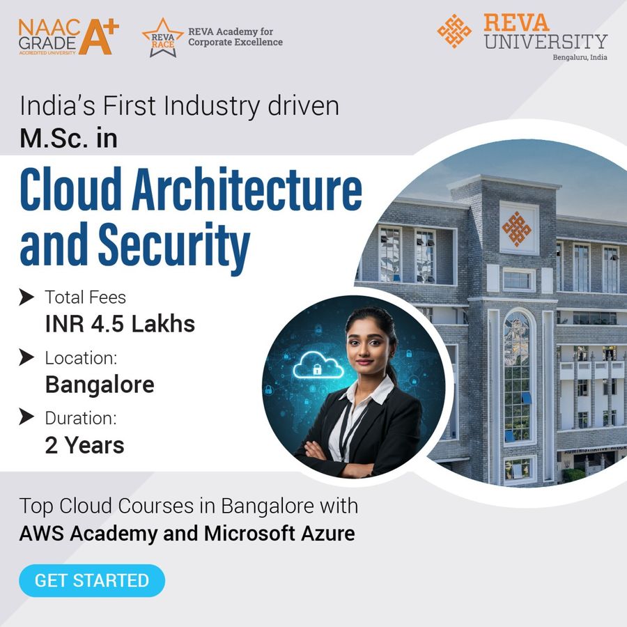 M.Sc. in Cloud Architecture and Security at REVA Academy for Corporate Excellence (RACE), Bengaluru/Bangalore