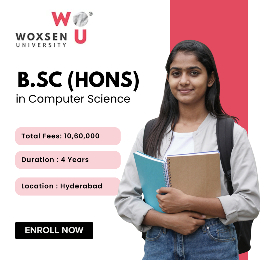 B.Sc (Hons.) in Computer Science at Woxsen University, Hyderabad