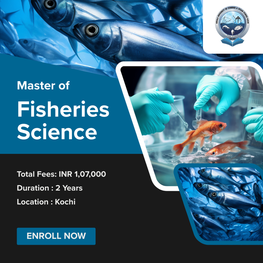 Master of Fisheries Science (M.F.Sc) at Kerala University of Fisheries and Ocean Studies (KUFOS), Ernakulam / Kochi / Cochin