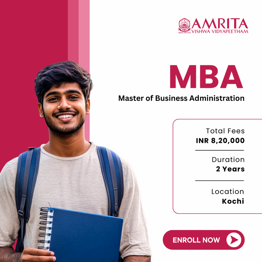 Master of Business Administration (MBA) at Amrita Vishwa Vidyapeetham, Ernakulam / Kochi / Cochin