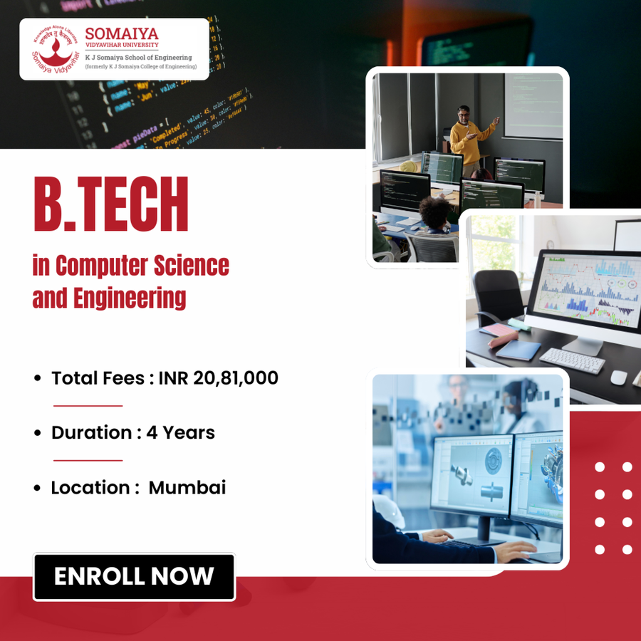 B.Tech. in Computer Science and Engineering at K J Somaiya School of Engineering, Mumbai (All Areas)