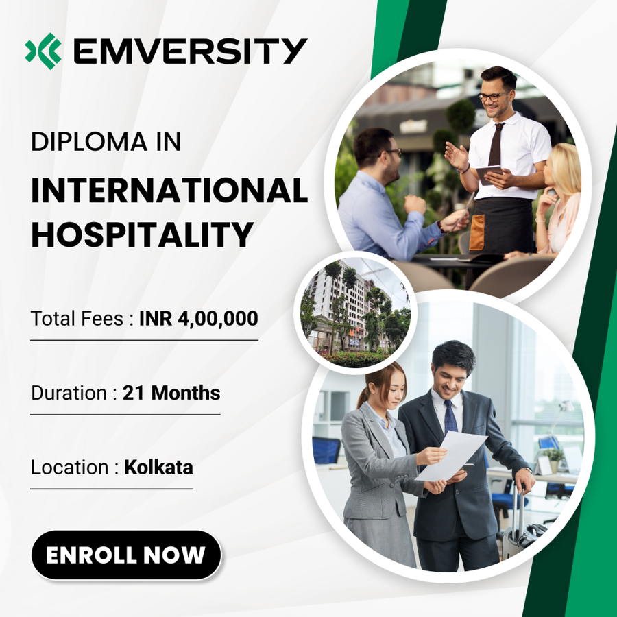Diploma in International Hospitality at Emversity School of Health Sciences,, Kolkata