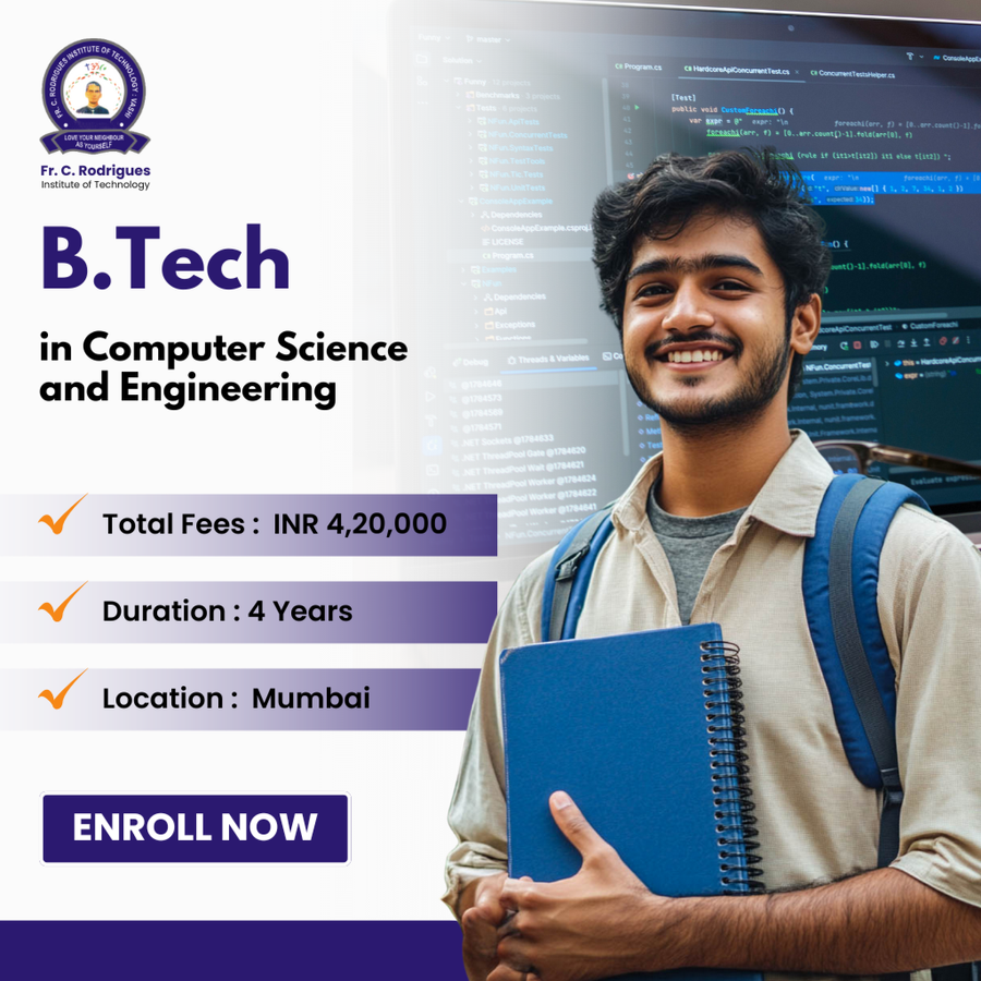B.Tech. in Computer Science and Engineering at Fr. C. Rodrigues Institute of Technology, Mumbai (All Areas)