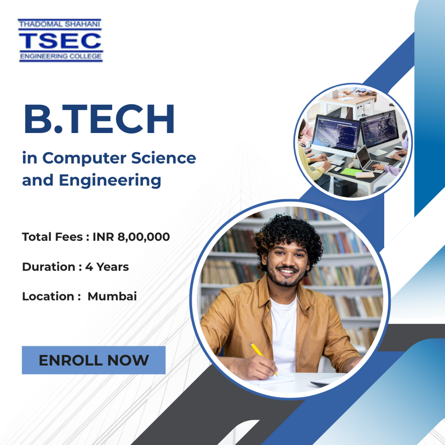 B.Tech. in Computer Science and Engineering at Thadomal Shahani Engineering College, Mumbai (All Areas)