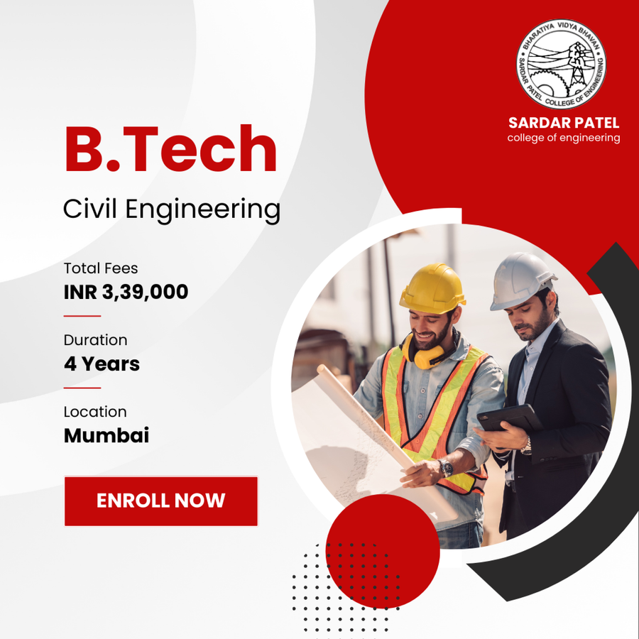 B.Tech. in Civil Engineering at Sardar Patel College of Engineering, Mumbai (All Areas)