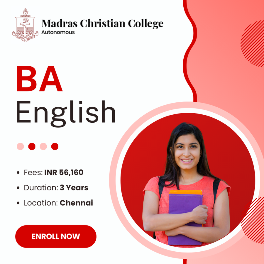 B.A in English at Madras Christian College, Chennai