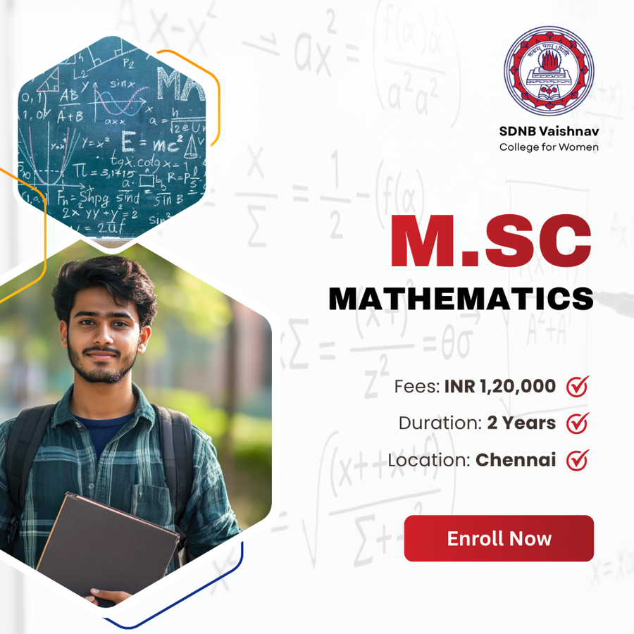 M.Sc Mathematics at SDNB Vaishnav College for Women, Chennai