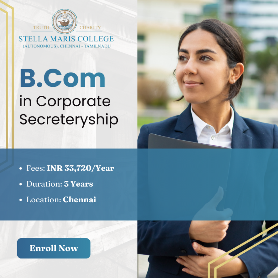 B.Com in Corporate Secretaryship at Stella Maris College, Chennai