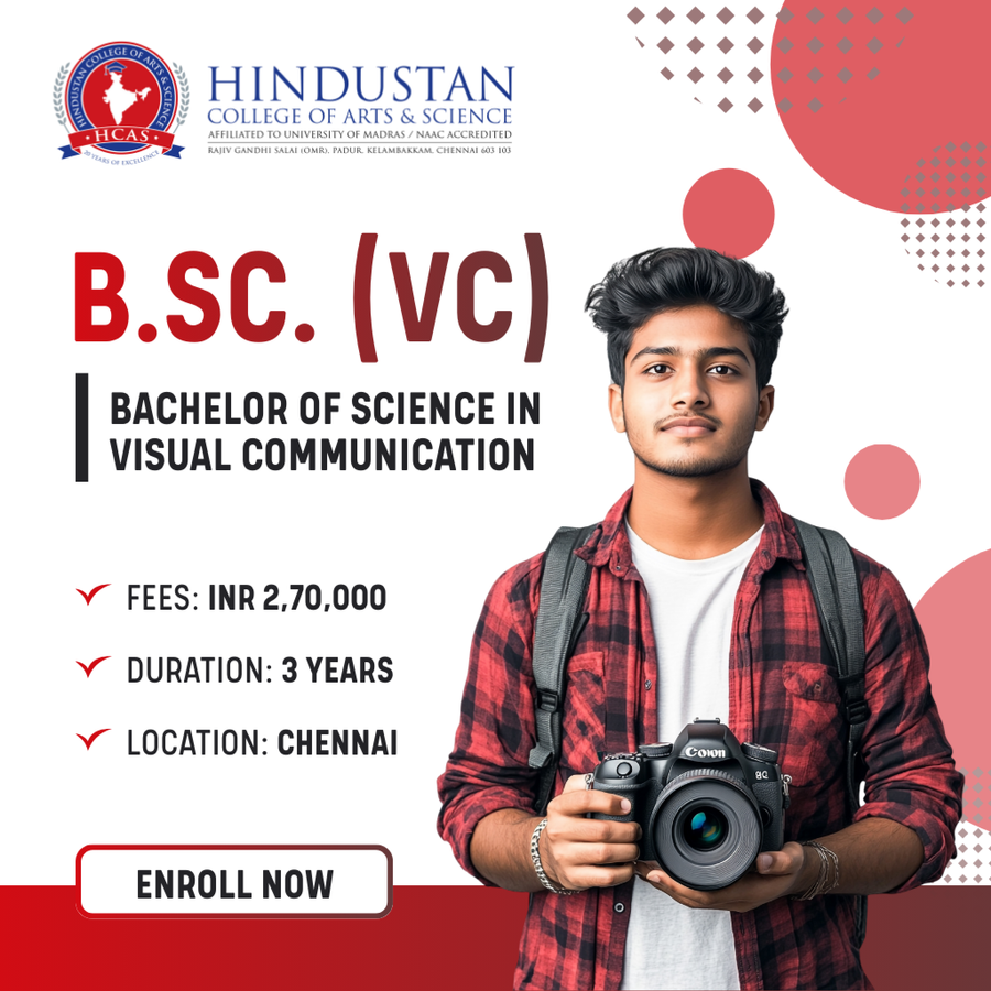 Bachelor of Science in Visual Communication (B.Sc VC) at Hindustan College of Arts & Science, Chennai