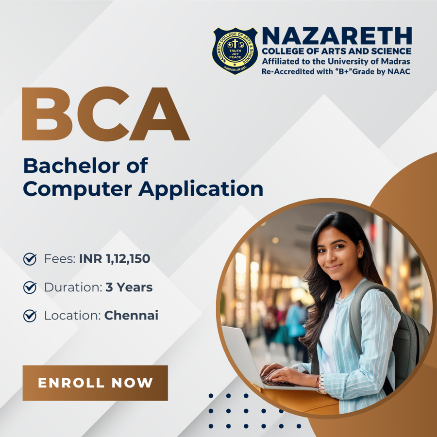 Bachelor of Computer Applications (BCA) at Nazareth College of Arts And Science, Chennai