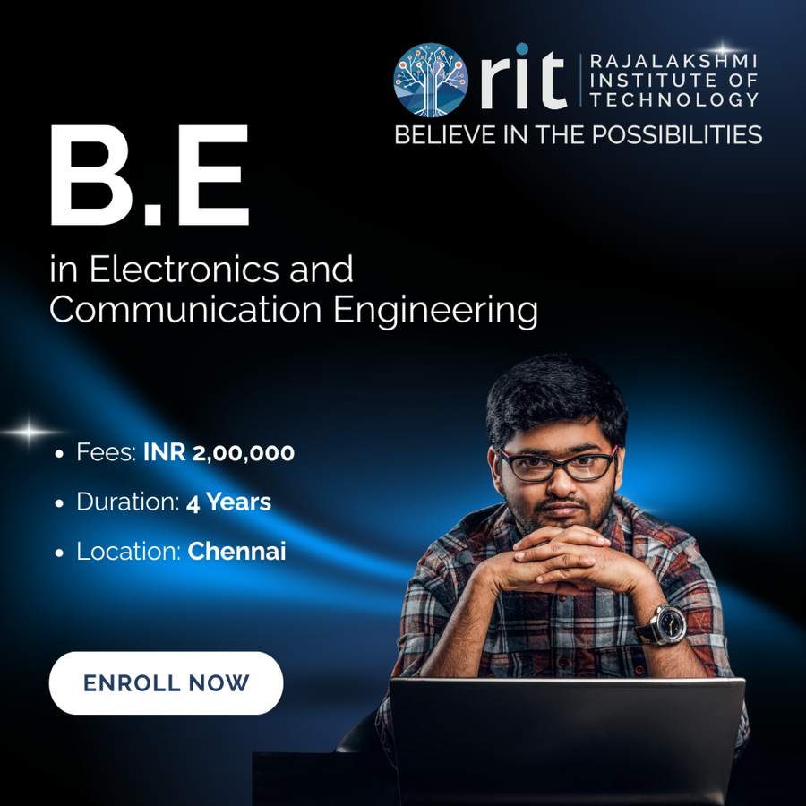 B.E in Electronics and Communication Engineering at Rajalakshmi Institute of Technology (RIT), Chennai