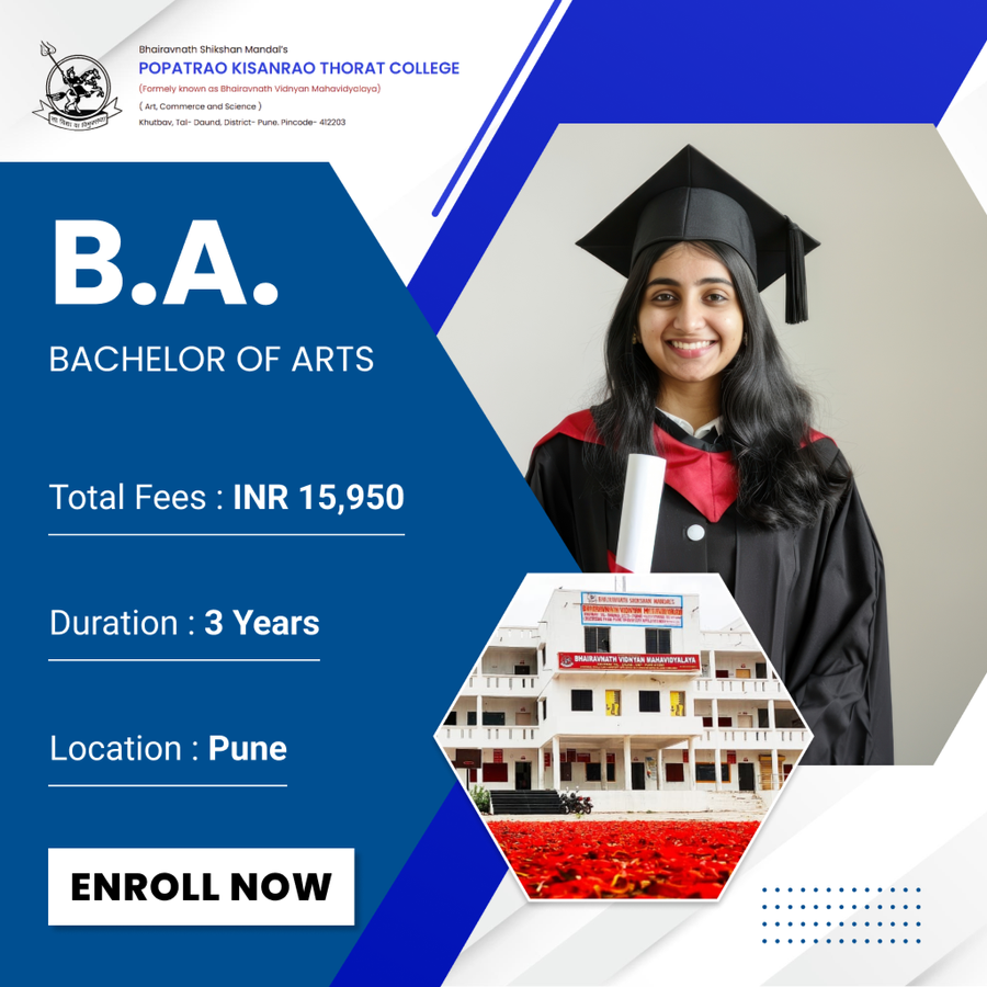 Bachelor of Arts (B.A) at Popatrao Kisanrao Thorat College, Pune