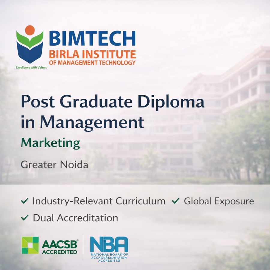 Post Graduate Diploma in Management (PGDM) at Birla Institute of Management Technology, Noida