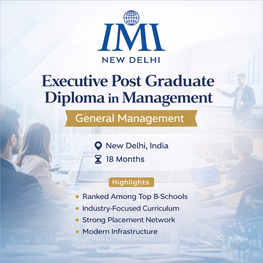 Executive Post Graduate Diploma in Management (EPGDM) at International Management Institute (IMI), Delhi/NCR