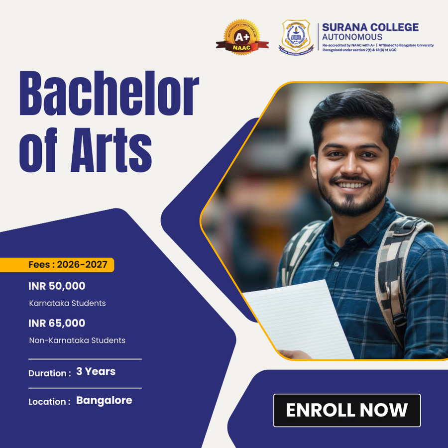 Bachelor of Arts (B.A) at Surana College (Autonomous), Bengaluru/Bangalore