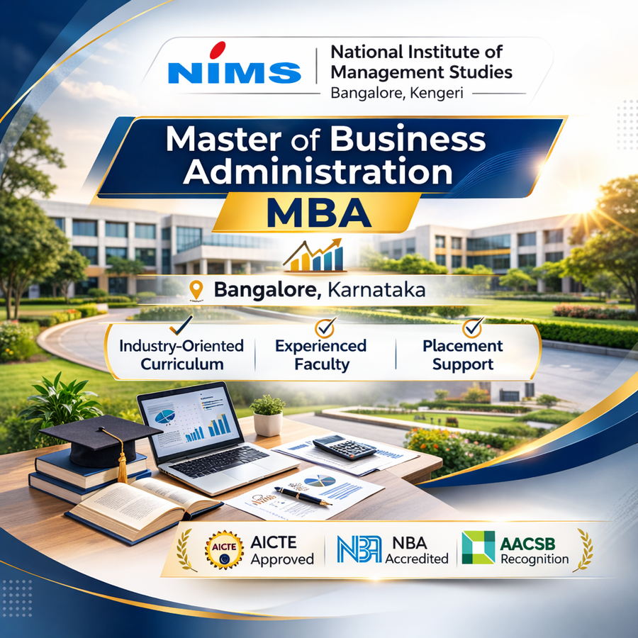 Master of Business Administration (MBA) at National Institute of Management Studies, Bengaluru/Bangalore