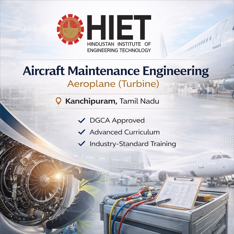 Aircraft Maintenance Engineering (Aeroplane Turbine) at Hindustan Institute of Engineering Technology, Chennai