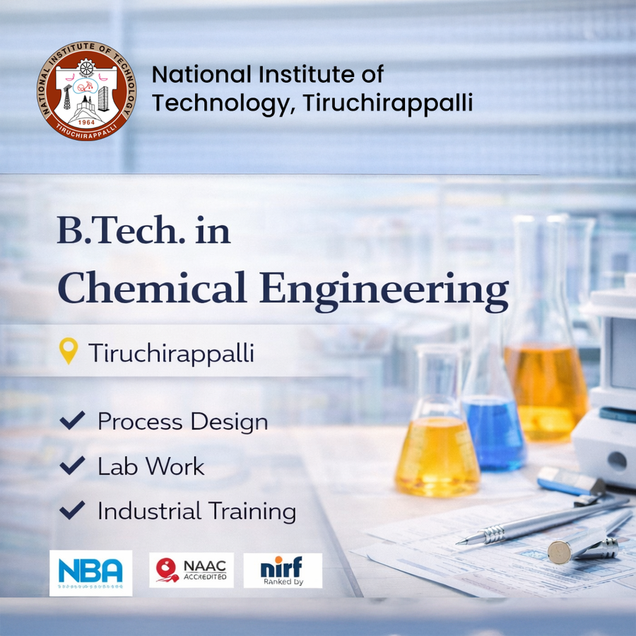 B.Tech in Chemical Engineering at National Institute of Technology Tiruchirappalli, Trichy