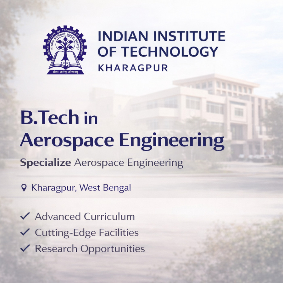 B.Tech in Aerospace Engineering at Indian Institute of Technology Kharagpur, Kharagpur