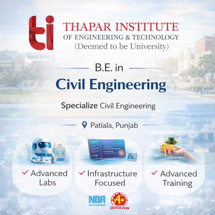 B.E. in Civil Engineering at Thapar University, Patiala