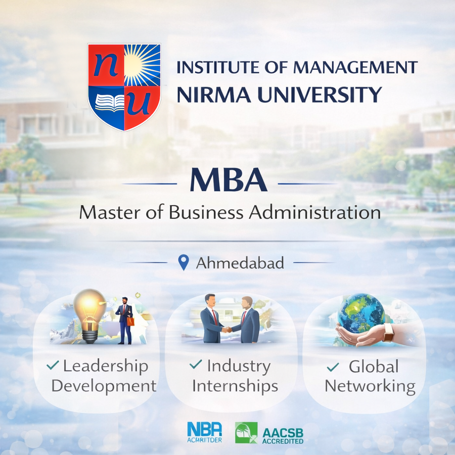 Master of Business Administration (MBA) at Institute of Management, Nirma University, Ahmedabad