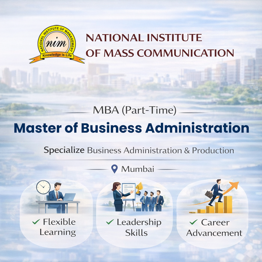 Master of Business Administration (MBA) Part time at National Institute of Management, Mumbai (All Areas)