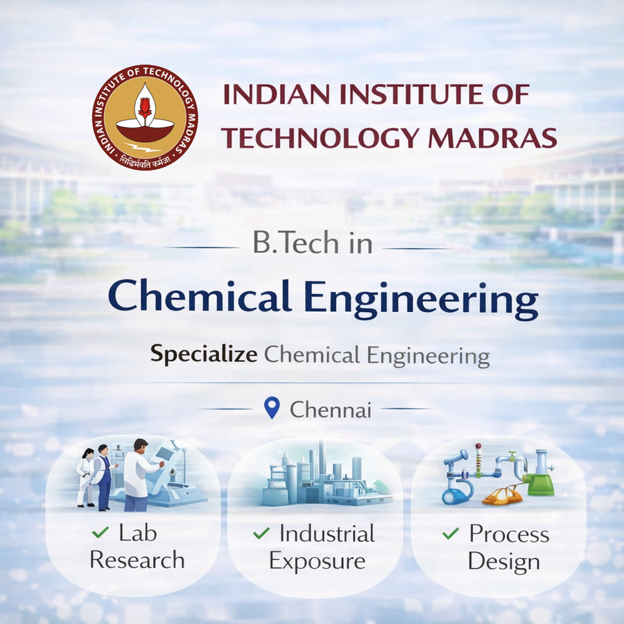B.Tech in Chemical Engineering at IIT Madras, Chennai