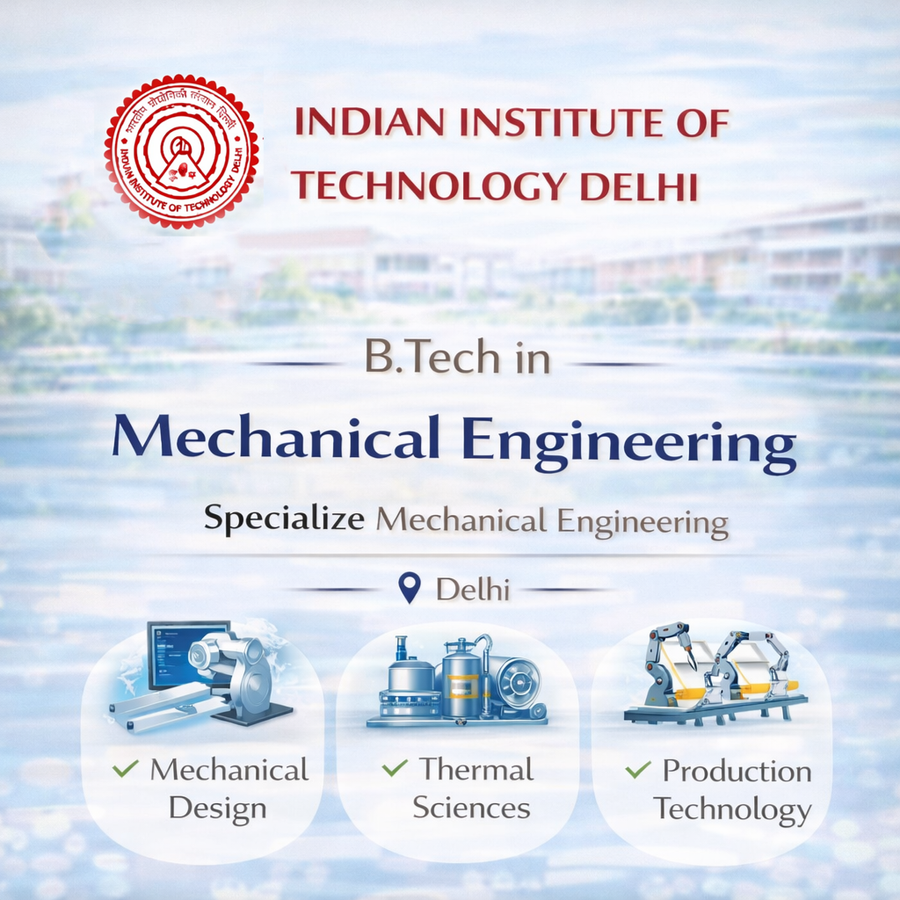B.Tech in Mechanical Engineering at Indian Institute of Technology Delhi, Delhi/NCR