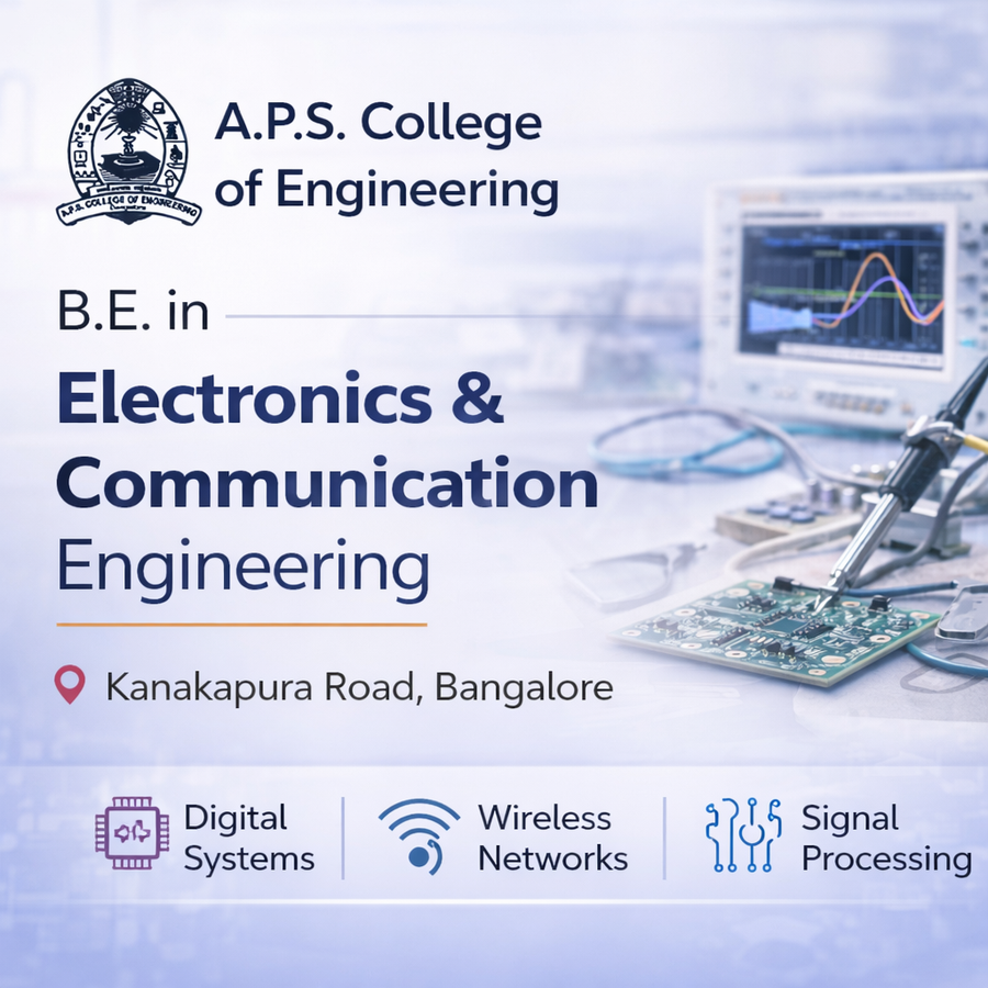 B.E. in Electronics and Communication Engineering at APS College of Engineering, Bengaluru/Bangalore