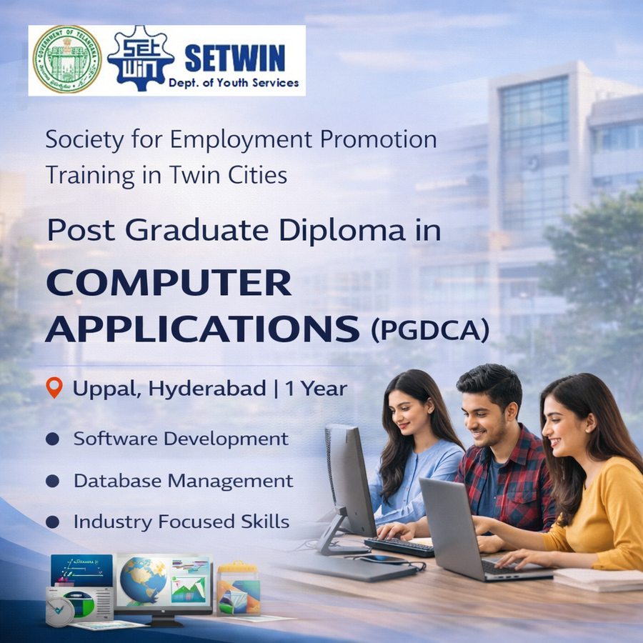 Post Graduate Diploma in Computer Applications at Society for Employment Promotion & Training in Twin Cities, Hyderabad