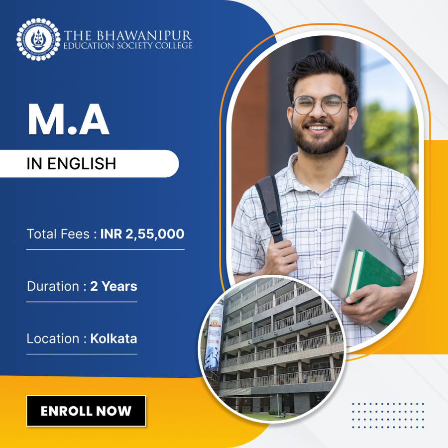 M.A. in English at The Bhawanipur Education Society, Kolkata