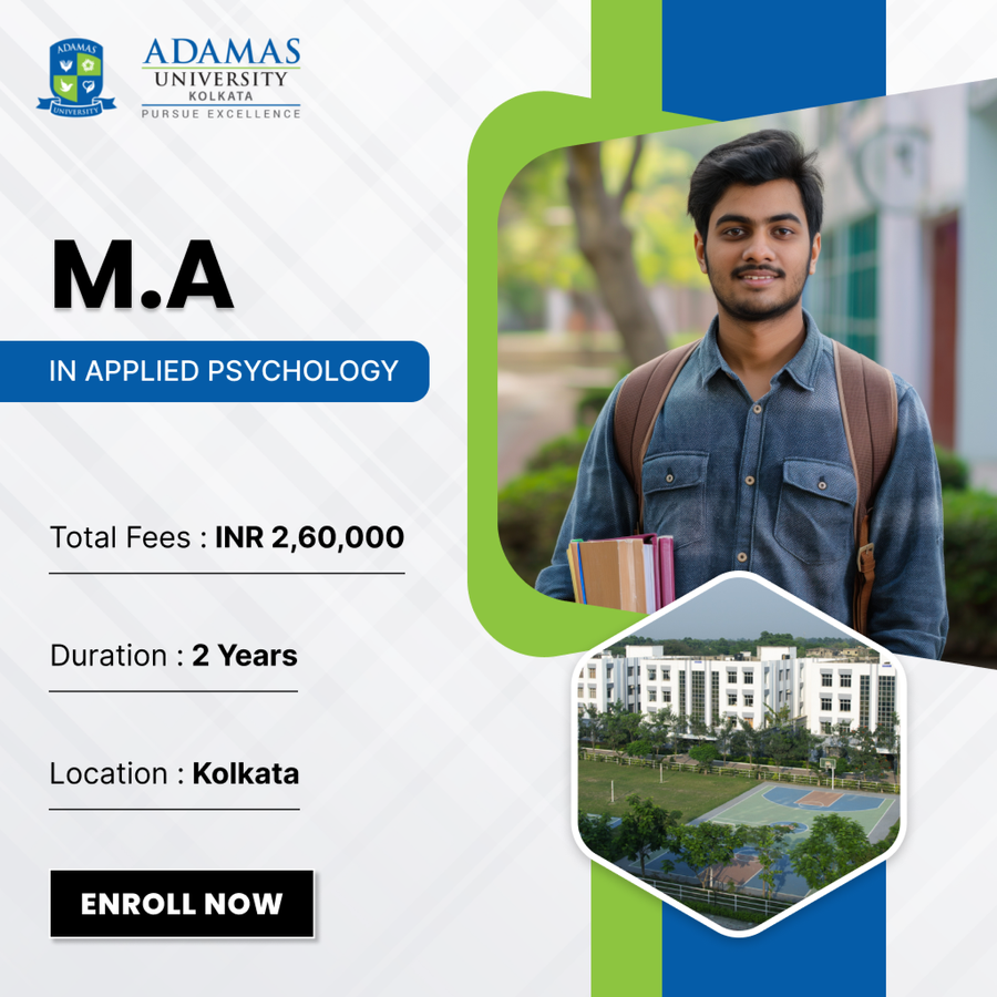 M.A. in Applied Psychology at Adamas University, Kolkata