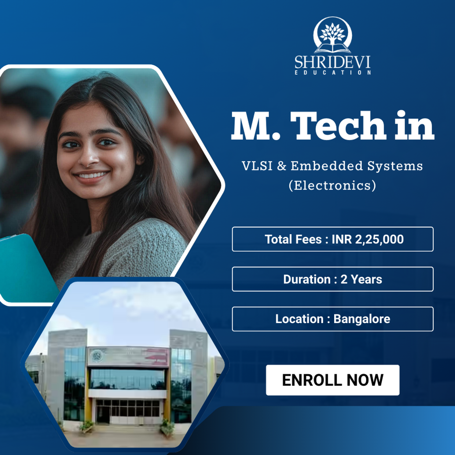 M.Tech in VLSI & Embedded Systems (Electronics) at Shridevi Group of Educational Institutions, Bengaluru/Bangalore