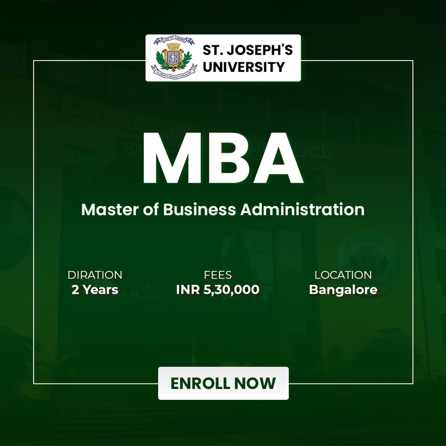 Master of Business Administration (MBA) at St. Joseph's University, Bengaluru/Bangalore