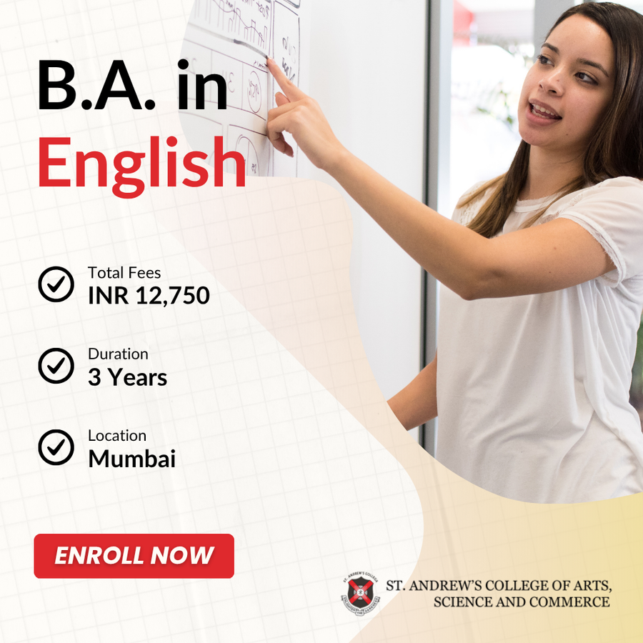 B.A. in English at St. Andrew's College of Arts, Science and Commerce, Mumbai (All Areas)