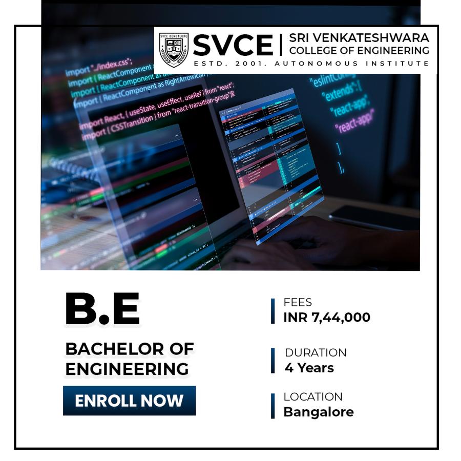 Bachelor of Engineering (B.E) at Sri Venkateshwara College of Engineering, Bengaluru/Bangalore