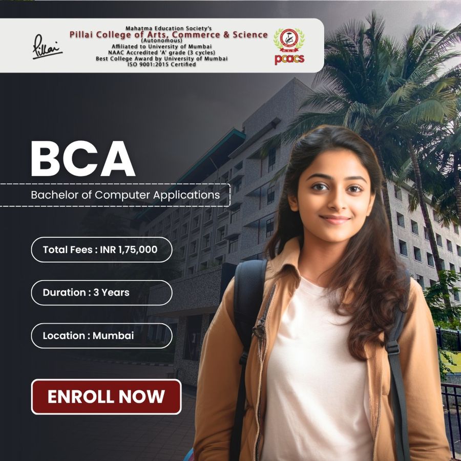 Bachelor of Computer Applications (BCA) at Pillai College of Arts, Commerce and Science, Mumbai (All Areas)