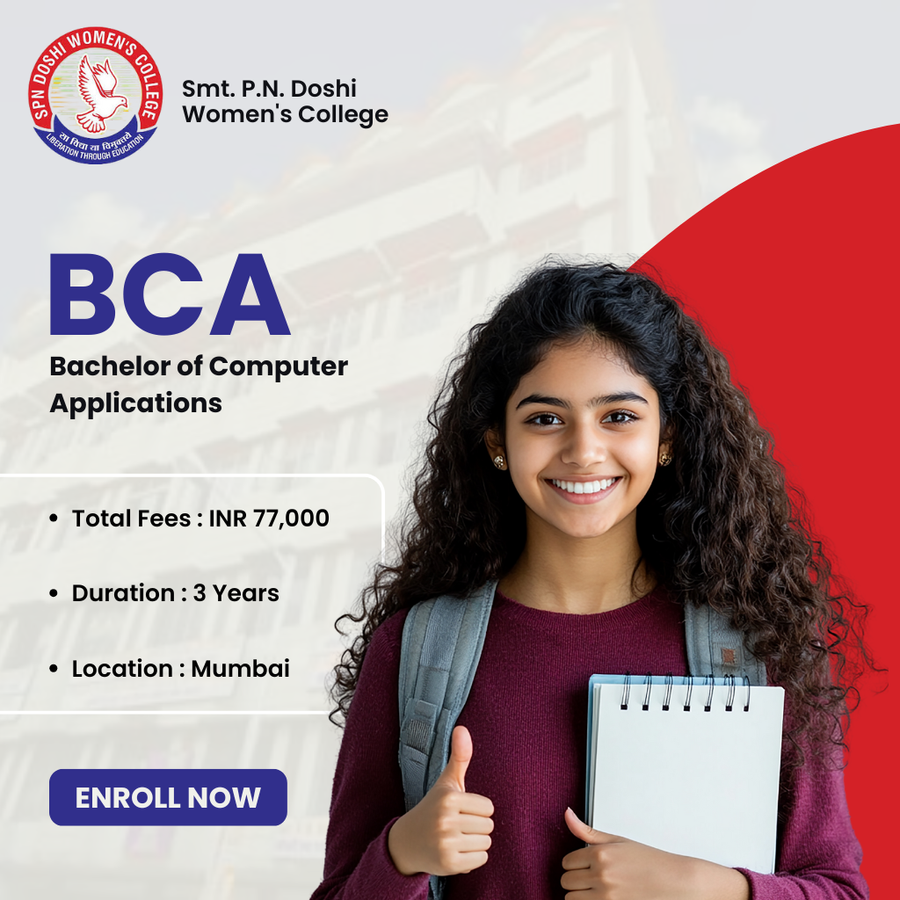 Bachelor of Computer Applications (BCA) at Smt. P.N. Doshi Women's College, Mumbai (All Areas)