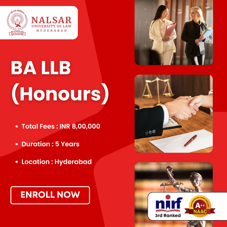 BA LLB (Honours) at NALSAR University of Law, Hyderabad