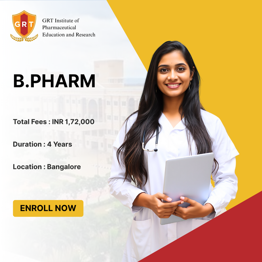 B.Pharm at GRT Institute of Pharmaceutical Education and Research, Chennai