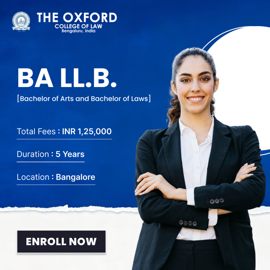 BA LL.B (Integrated Course) at The Oxford College of Law, Bengaluru/Bangalore