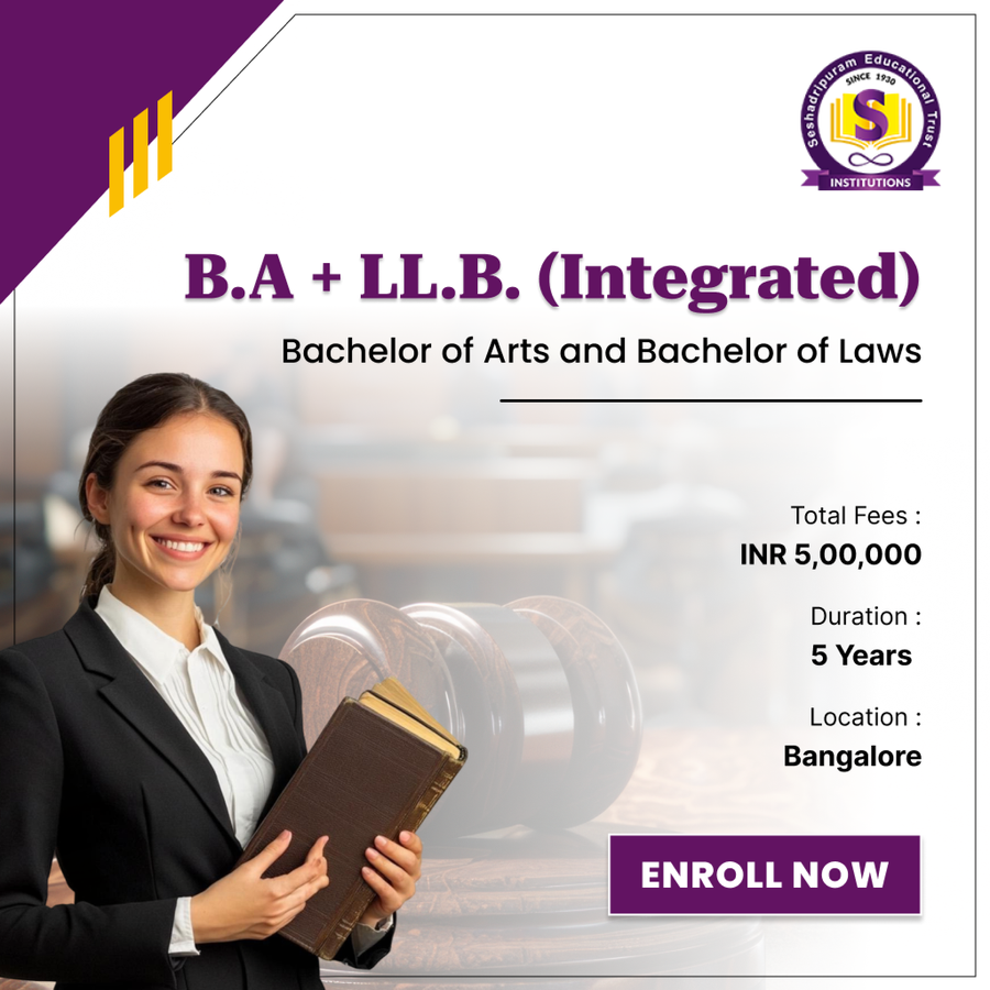 BA LL.B (Integrated) at Seshadripuram Law College, Bengaluru/Bangalore