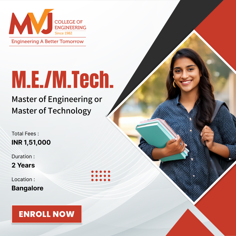 Master of Engineering (M.E.) at M.V.J. College of Engineering, Bengaluru/Bangalore