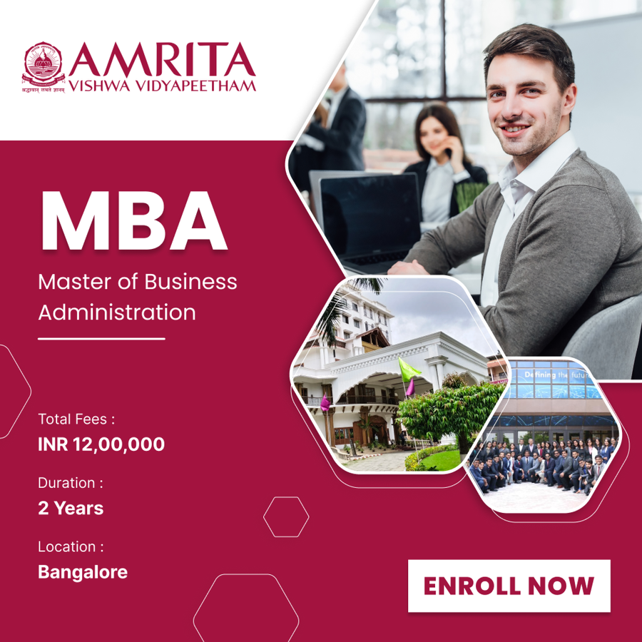 Master of Business Administration (MBA) at Amrita School of Business, Bengaluru/Bangalore