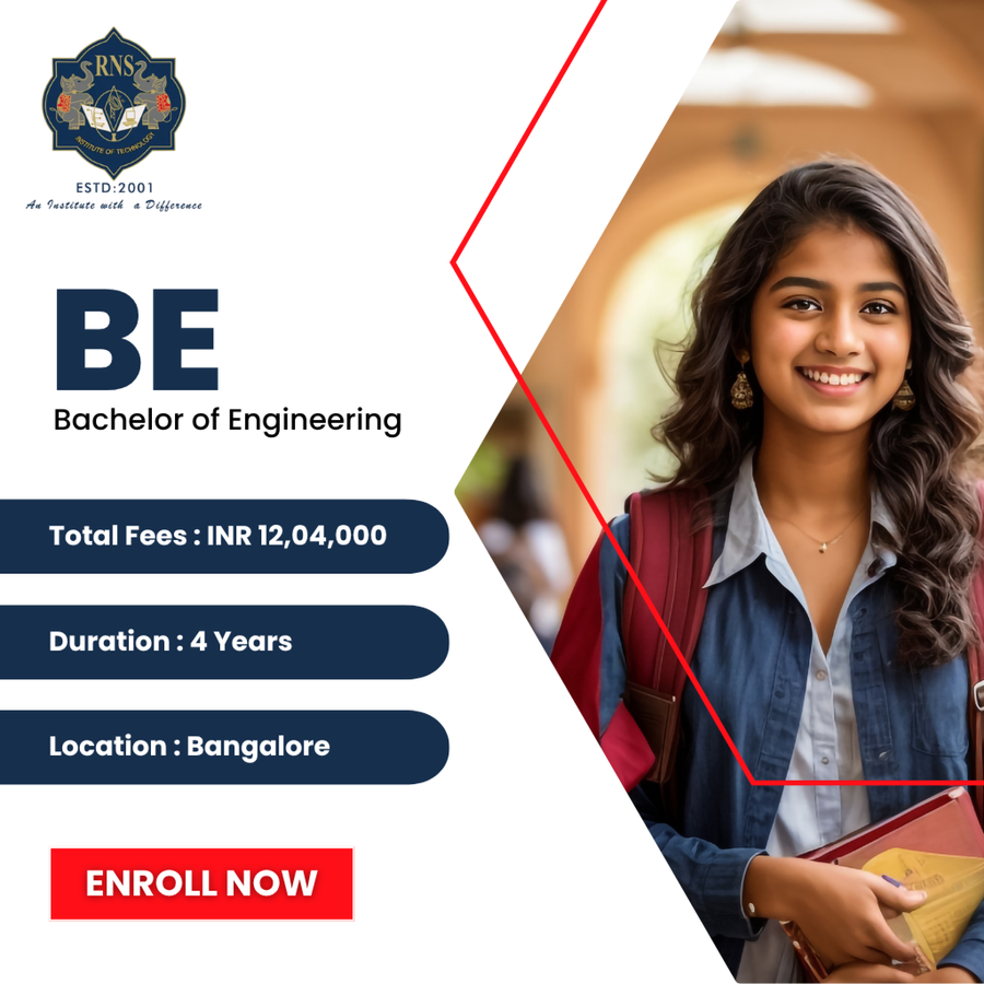 Bachelor of Engineering (B.E.) at R.N.S. Institute of Technology, Bengaluru/Bangalore
