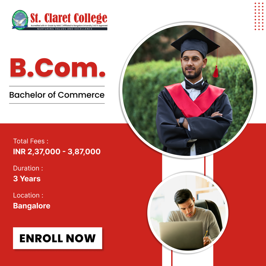 Bachelor of Commerce (B.Com) at St. Claret College, Bengaluru/Bangalore