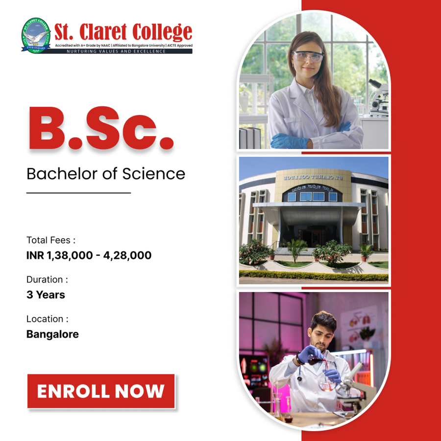 Bachelor of Science (B.Sc.) at St. Claret College, Bengaluru/Bangalore
